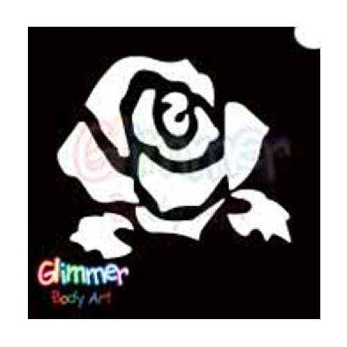 Glimmer Body Art Glitter Tattoo Stencils - Rose 1 (5/pack)