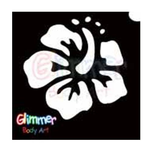 Glimmer Body Art Glitter Tattoo Stencils - Hibiscus 5/pack