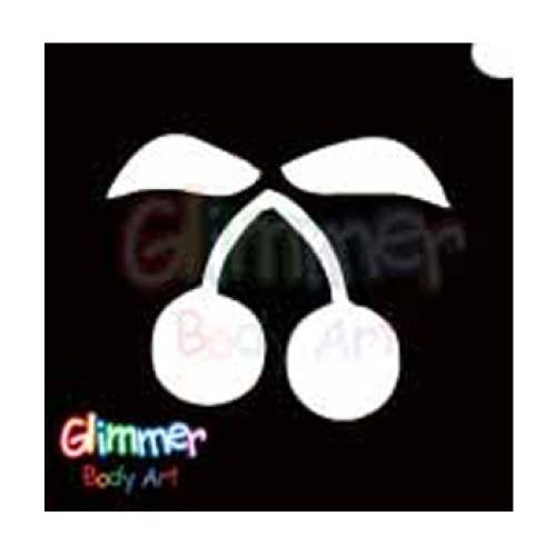 Glimmer Body Art Glitter Stencil - Cherry (5/pk)