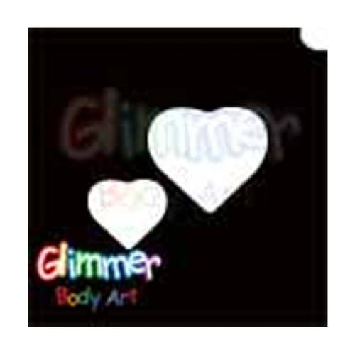 Glimmer Body Art Glitter Tattoo Stencils - Two Heart 5/pk
