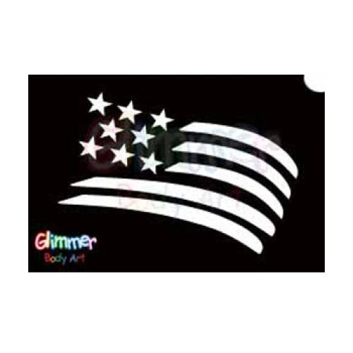 Glimmer Body Art Glitter Tattoo Stencils - USA Flag 5/pack