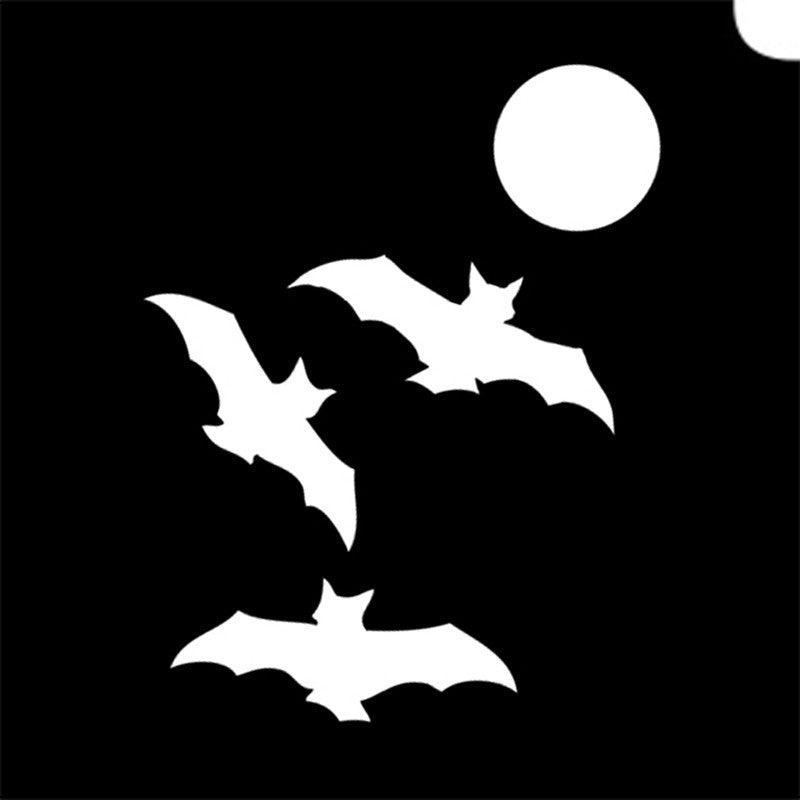 Glimmer Body Art Glitter Tattoo Stencils - Night Bats 5/pk