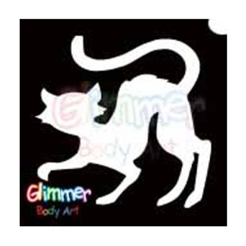 Glimmer Body Art Glitter Tattoo Stencils - Black Cat 5/pk