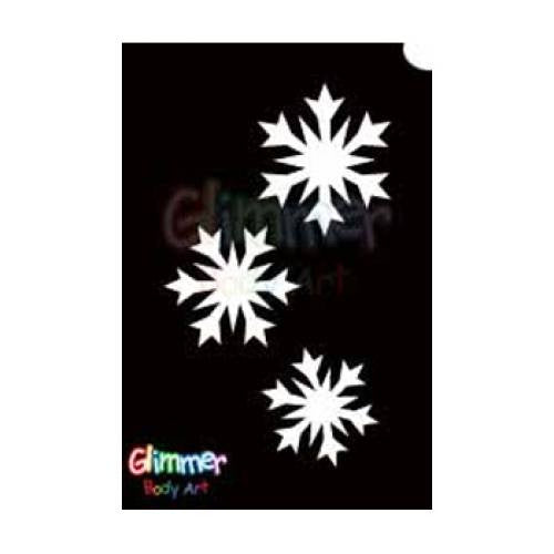 Glimmer Body Art Glitter Stencils Snow Flakes 1 (5/pack)