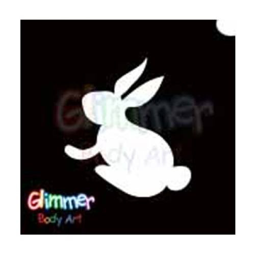 Glimmer Body Art Glitter Stencils Easter Bunny 3 (5/pack)