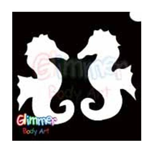 Glimmer Body Art Glitter Tattoo Stencils - Sea Horses 5/pk