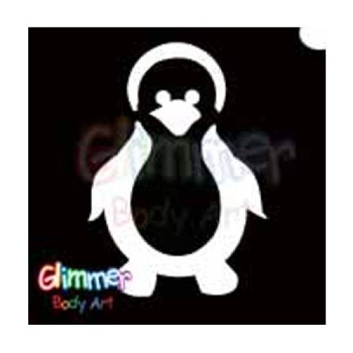 Glimmer Body Art Glitter Tattoo Stencils Penguin (5/pack)