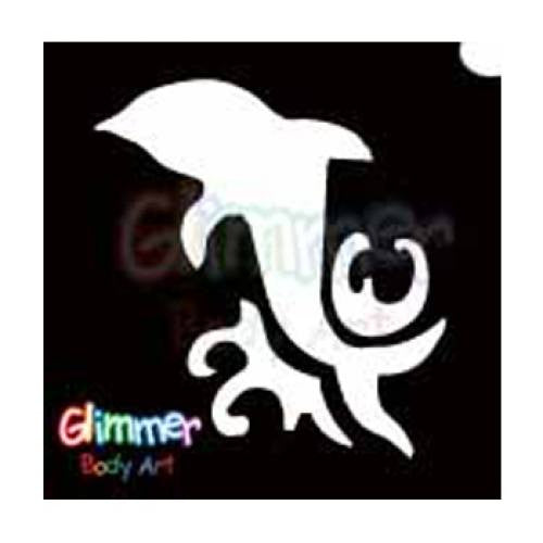 Glimmer Body Art Glitter Tattoo Stencils - Dolphin 4 5/pk