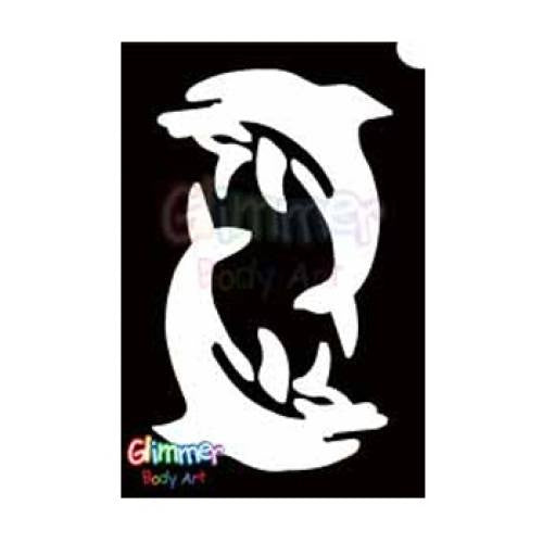 Glimmer Body Art Glitter Stencils Twin Dolphin 2 (5/pack)