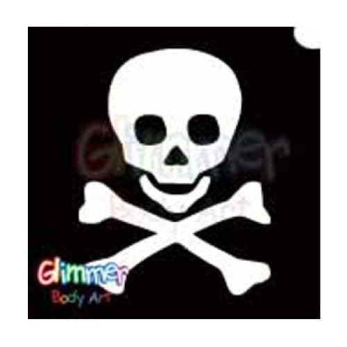 Glimmer Body Art Glitter Stencil Skull & Crossbones 1 5/pk