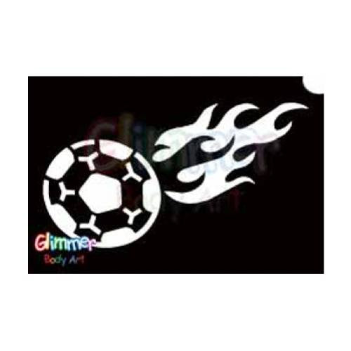 Glimmer Body Art Glitter Stencil Flaming Soccer Ball 5/pk