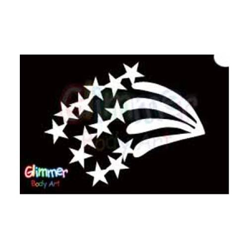 Glimmer Body Art Glitter Tattoo Stencil Rainbow Star 5/pk