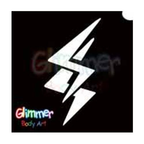 Glimmer Body Art Glitter Tattoo Stencils - Lightning 5/pk