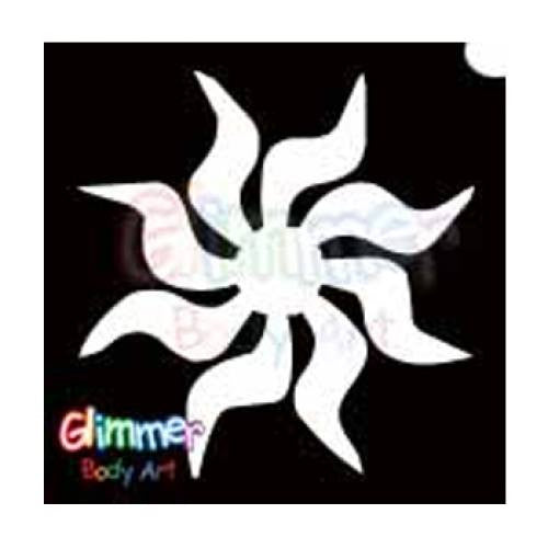 Glimmer Body Art Glitter Tattoo Stencil Swirl Blade 5/pk