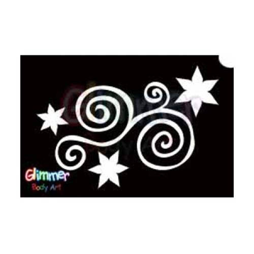 Glimmer Body Art Glitter Tattoo Stencils - Star Swirl 5/pk