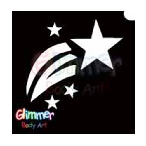 Glimmer Body Art Glitter Tattoo Stencil Shooting Star 5/pk