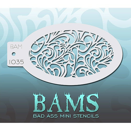 Bad Ass Mini Stencils - Swirly Hearts (BAM1035)