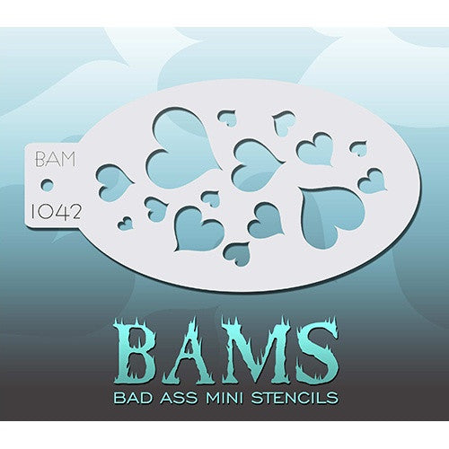 Bad Ass Mini Stencils - Hearts (BAM1042)