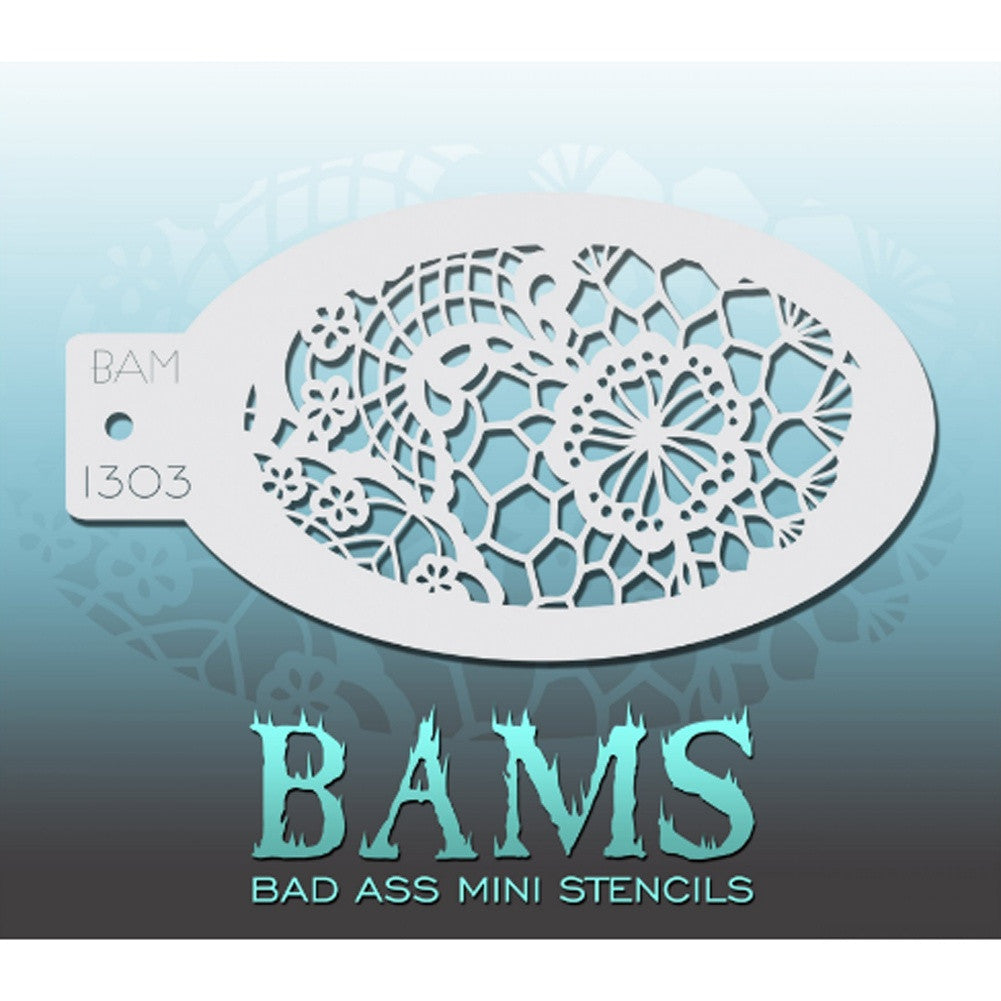 Bad Ass Mini Stencils - Floral Lace (BAM 1303)