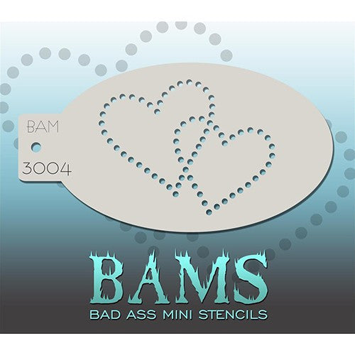 Bad Ass Mini Stencils - Dotty Hearts (BAM3004)