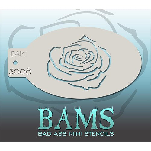 Bad Ass Mini Stencils - Rose Outline (BAM3008)