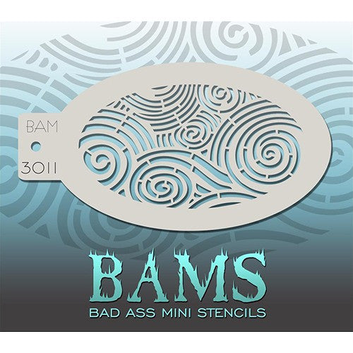 Bad Ass Mini Stencils - Curvy Curls (BAM3011)