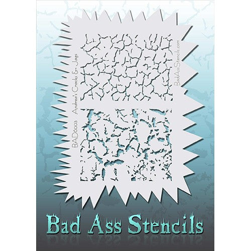 Bad Ass Full Size Stencils - Cracks and Jags (BAD6003)