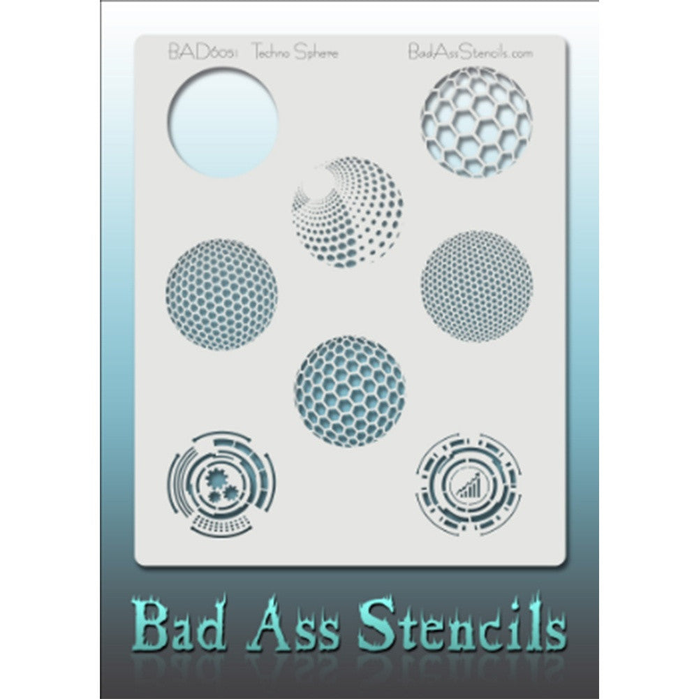Bad Ass Full Size Stencils - Techno Spheres (BAD6051)
