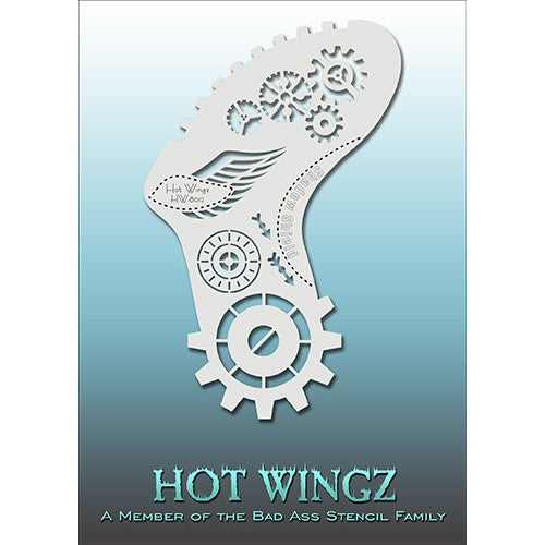 Bad Ass Hot Wingz Stencils - Steampunk Gears (HOTWING8012)