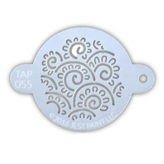TAP Face Paint Stencil - Henna Floral Swirls (055)