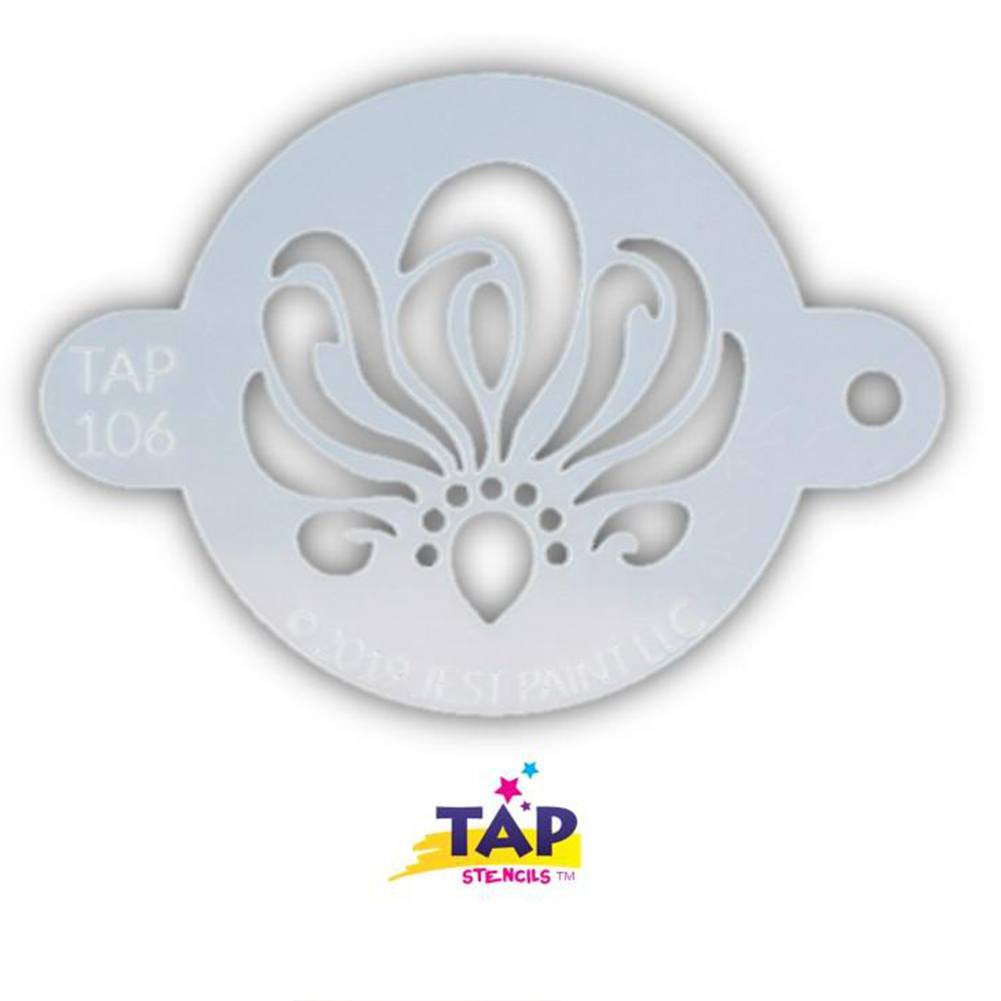 TAP Face Paint Stencil - Swirly Ribbon Centerpiece (106)