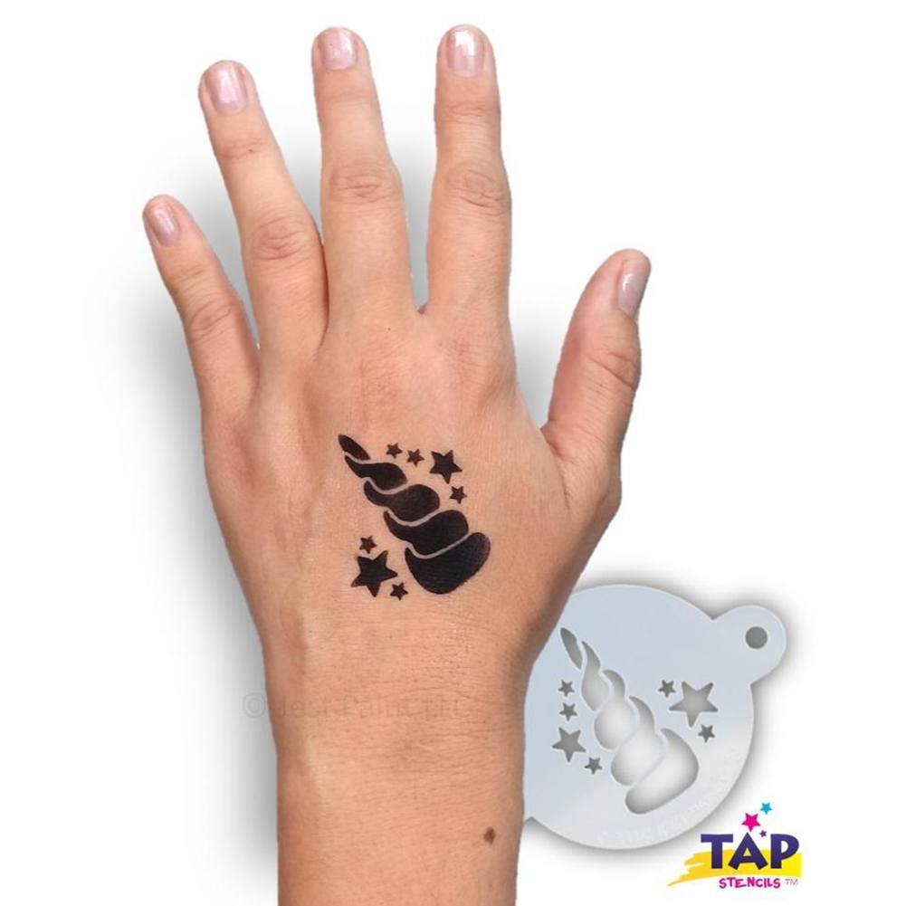 TAP Face Paint Stencil - Unicorn Horn With Stars (103)