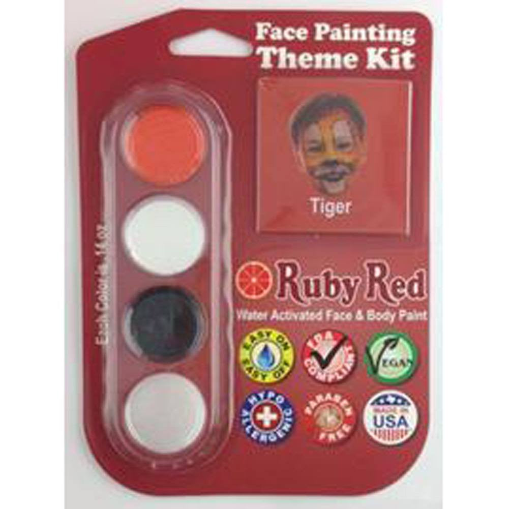 Ruby Red Face Paints - Tiger Theme Kit