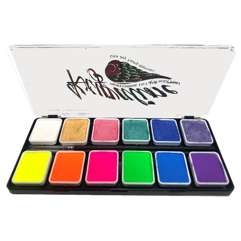 Kryvaline 12 Color Palette Metallic & Neon (6 gm)