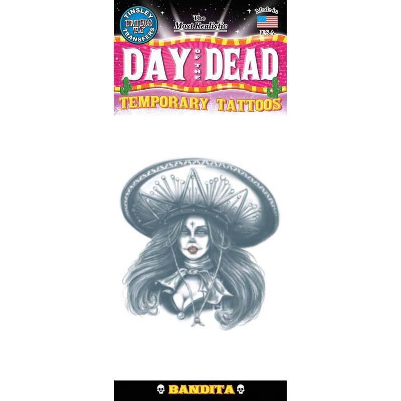 Tinsley Transfers Day Of The Dead Bandita Temporary Tattoo