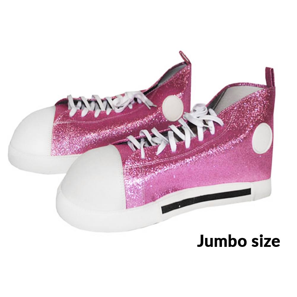 Funny Fashion Jumbo Size Pink Glitter Clown Shoes