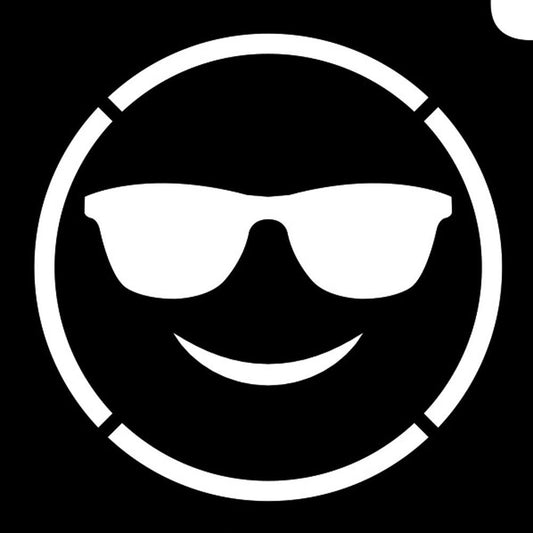 GBA Glimmer Tattoo Stencil - Emoji Cool Dude (5/pk)