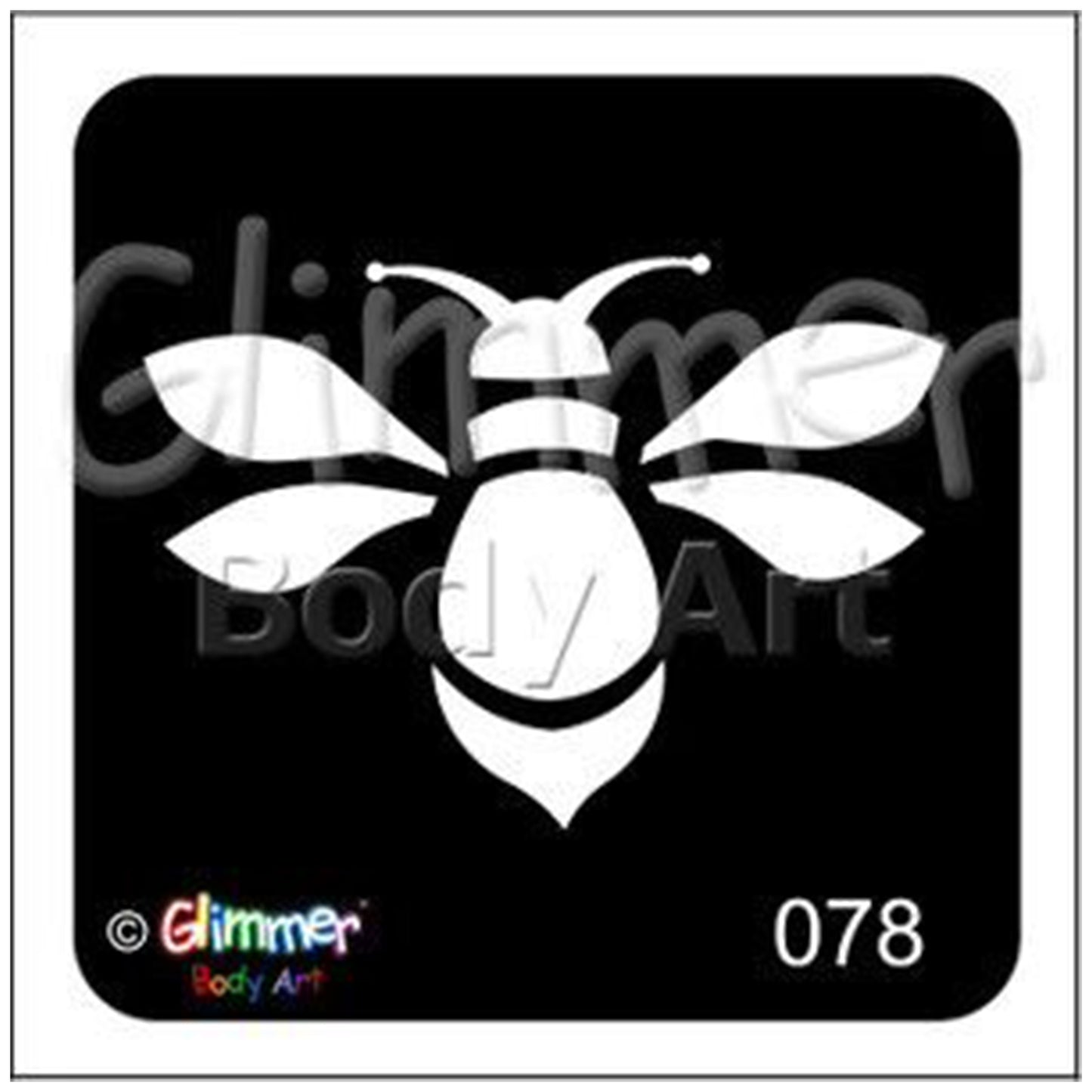 Glimmer Body Art Glitter Tattoo Stencils - Bumble Bee (5/pk)