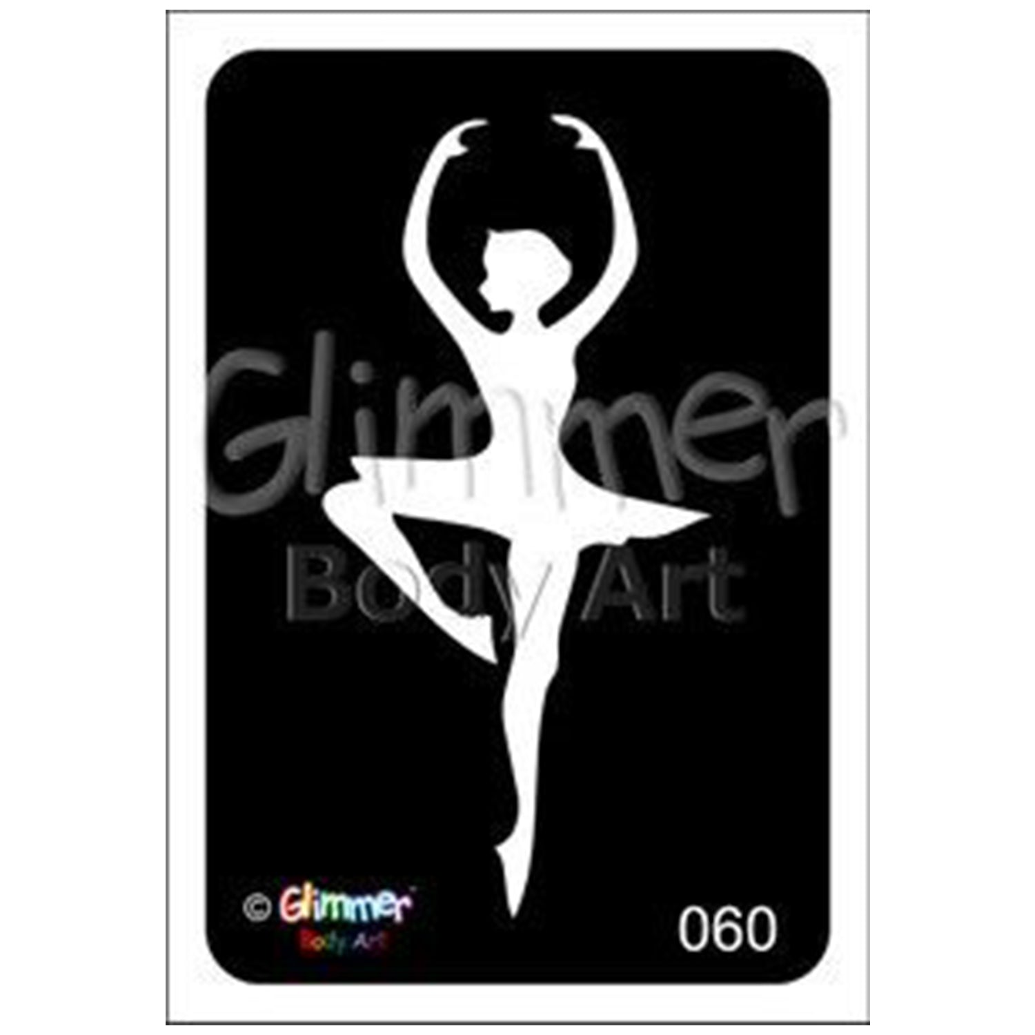 Glimmer Body Art Glitter Tattoo Stencils - Ballerina (5/pk)