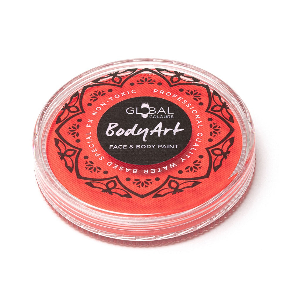 Global Colours Red Face Paint -  Neon Coral Red (32 gm)