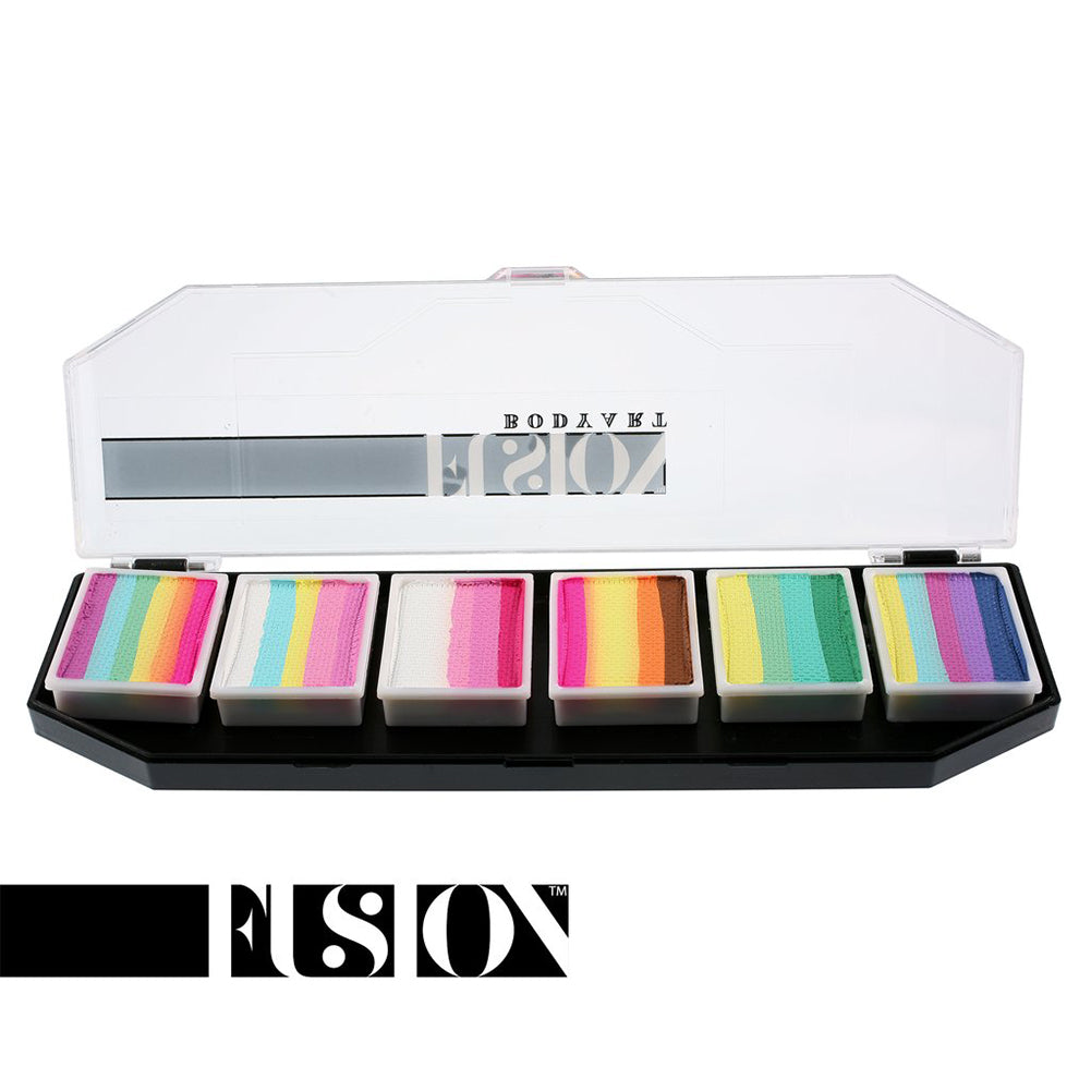 Fusion Body Art Face Painting Palette - Lodie Up Cute Pastel Rainbow (6 Cakes/10 gm)