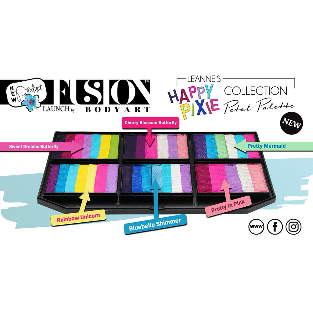 Fusion Body Art & FX  Spectrum Palette - Leanne's Happy Pixie Petal Palette (6 Cakes/25 gm)