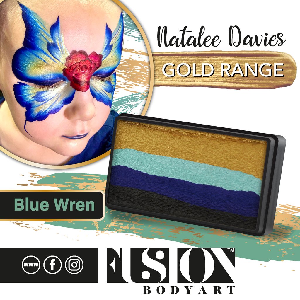 Fusion Body Art Split Cake - Natalee Davies Gold Range - Blue Wren (30 gm)