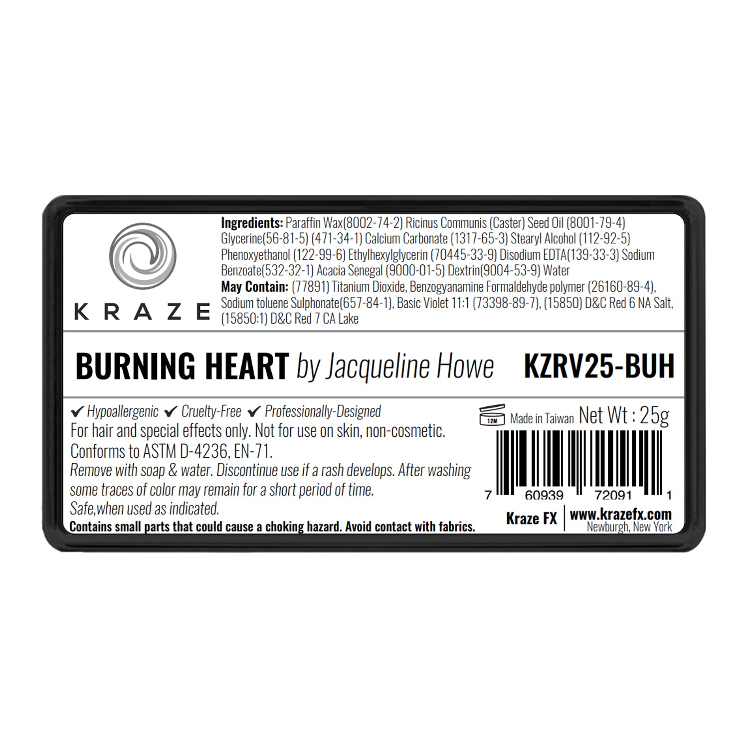 Kraze FX Dome Stroke - Jacqueline Howe Bold and Brilliant Collection - Burning Heart (25 gm)