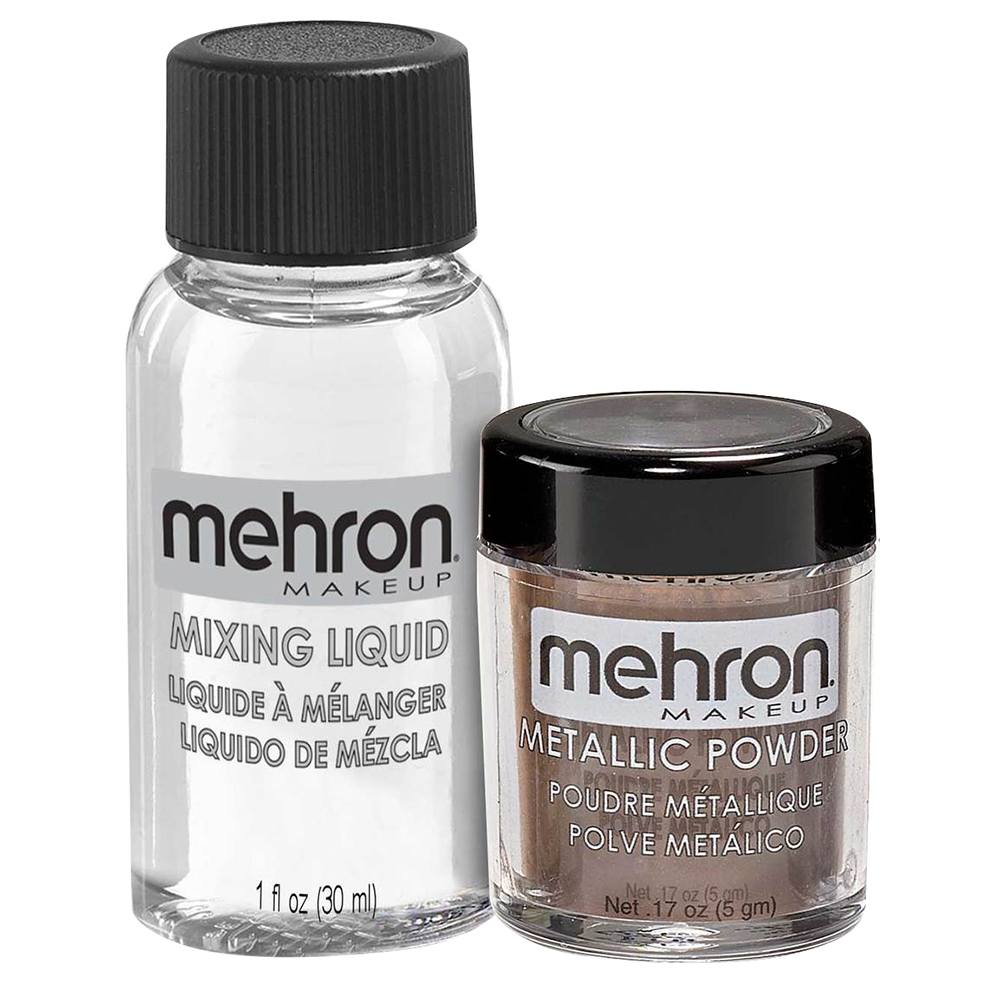 Mehron Metallic Powders And Mixing Liquid - Bronze