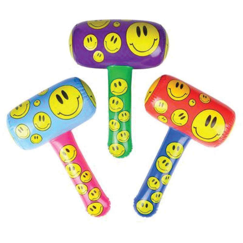Smiley Face Inflatable Mallet, 22" (3/Pack)