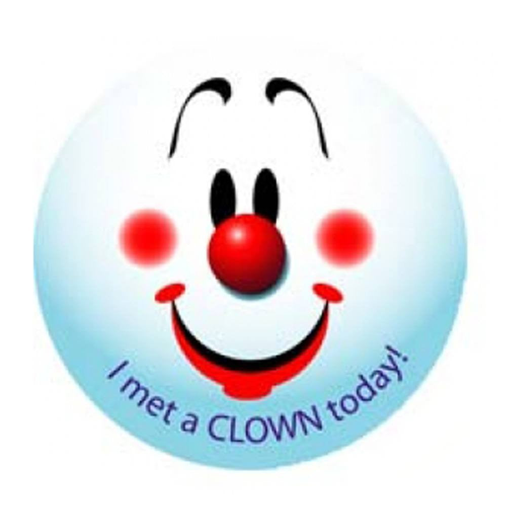 I Met A Clown Today Stickers (Blue)