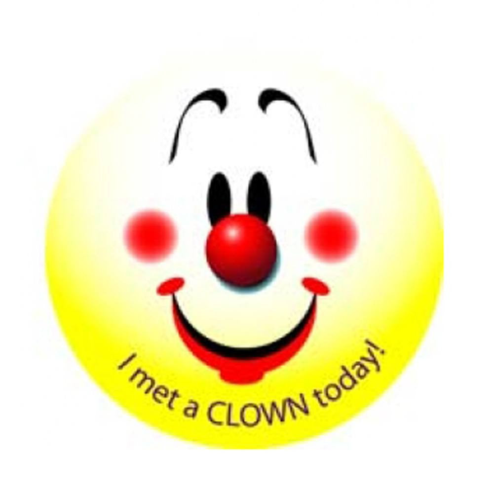 I Met A Clown Today Stickers (Yellow)