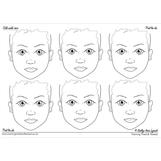 Sally Ann Lynch Training Tried & Tested Practice Board - 6 Child Faces 0021 (A2)
