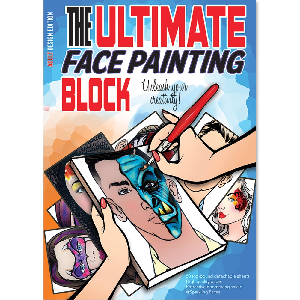 Sparkling Faces Face Painting Practice Block - Adult Edition